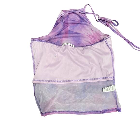 Caution to the Wind Halter Top Womens Size L Purple Pink Mesh Fairy Whimsygoth - Picture 3 of 7